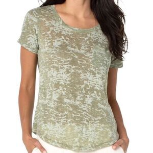 Liverpool Olive Green Burnout Style Tee Small